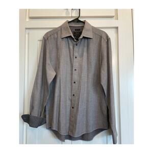 Jos A Bank Reserve  brown patterned dress shirt Large